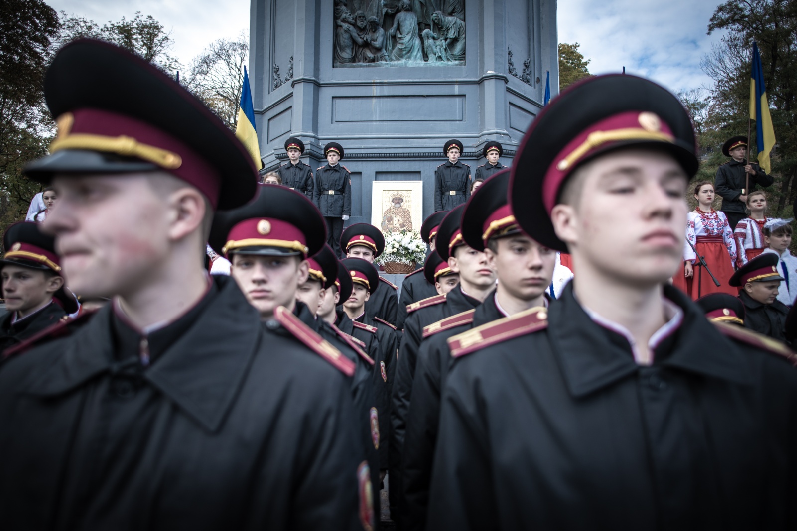 Kyiv, Ukraine (2019). The oat of the cadets of the Ukrainian military academy