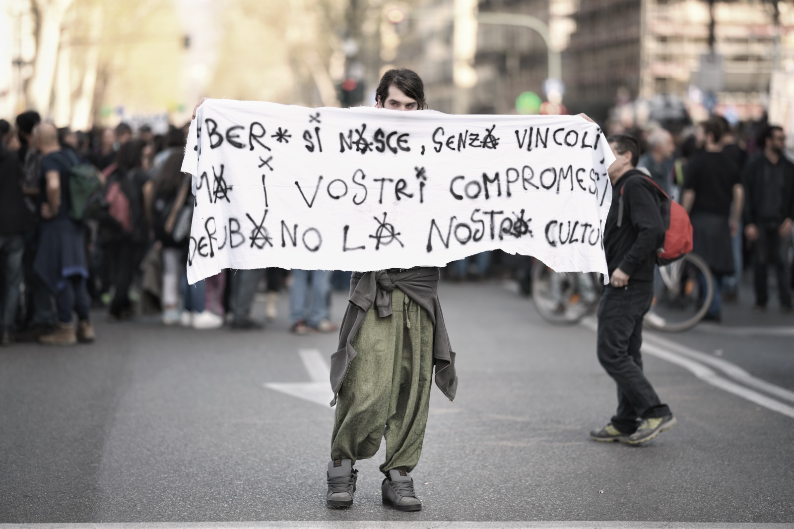 Turin, Italy (2019). "We occupy the city" anarchist demonstration
